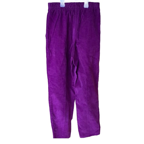 Vintage KORET PLEATED PURPLE CORDUROY PANTS SIZE 12 WOMENS - Picture 2 of 14